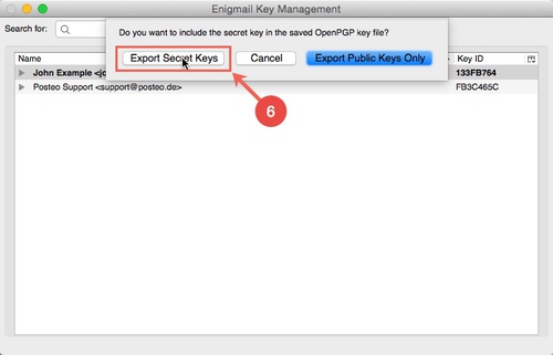 How do I export my OpenPGP-Key from Enigmail - Step 3